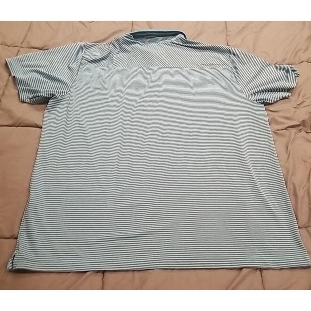 Under Armour Light Blue and White Striped Polo Shirt - Picture 8 of 10